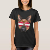 Austrian Flag German Shepherd Dog Austria Pocket Tシャツ (正面)