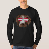 Austrian Flag German Wirehaired Pointer Dog Austri Tシャツ (正面)