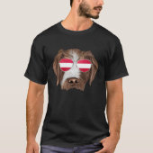 Austrian Flag German Wirehaired Pointer Dog Austri Tシャツ (正面)