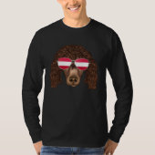 Austrian Flag Irish Water Spaniel Dog Austria Pock Tシャツ (正面)