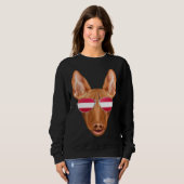 Austrian Flag Pharaoh Hound Dog Austria Pocket スウェットシャツ (正面フル)