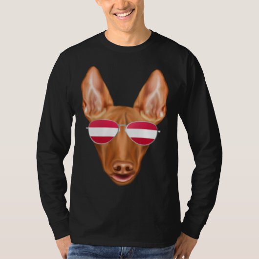 Austrian Flag Pharaoh Hound Dog Austria Pocket Tシャツ (正面)