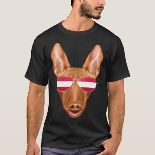 Austrian Flag Pharaoh Hound Dog Austria Pocket Tシャツ (正面)
