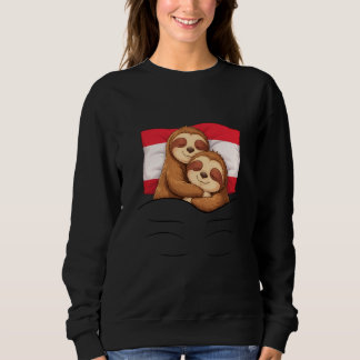 Austrian Flag Sloth Pajama Sleepover Sleeping Aust スウェットシャツ