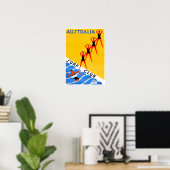 Austrlia Travel Poster Surf Surfing Surfer ポスター (ホームオフィス)