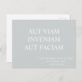 Aut Viam Inveniam Aut Faciamポストカード – グレー ポストカード (正面/裏面)