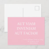 Aut Viam Inveniam Aut Faciamポストカード – ピンク ポストカード (正面/裏面)