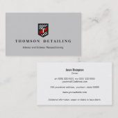 AutBody修復フラッグ市松模様にシールド・モノグラム 名刺 (正面/裏面)