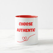 Authenticを選択 – ミニマルハートラインアート マグカップ (中央)