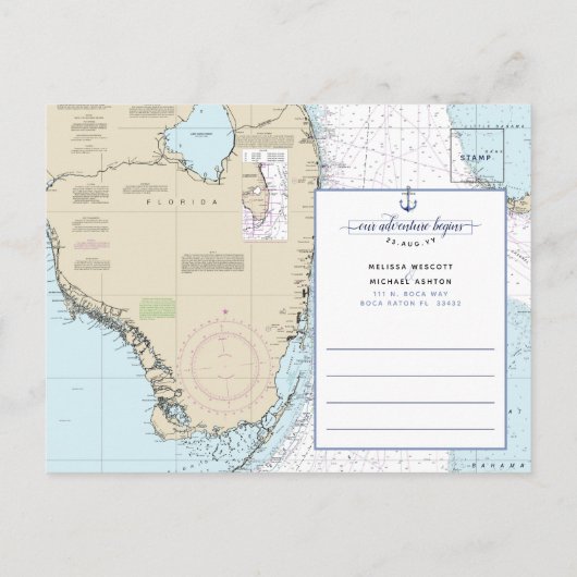 Authentic 航海の Adventureが開始日付を保存 案内ポストカード (裏面)