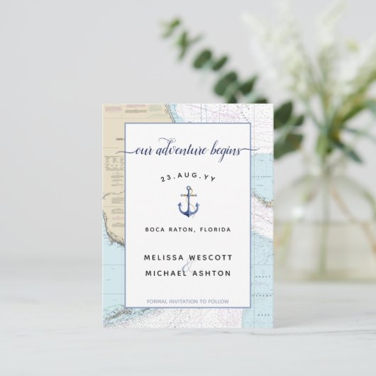 Authentic 航海の Adventureが開始日付を保存 案内ポストカード (スタンド正面)