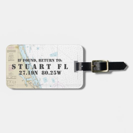 Authentic 航海の Chart Stuart FL ラゲッジタグ (正面横)