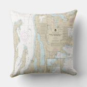 Authentic 航海の Chart Traverse City Michigan クッション (裏面)