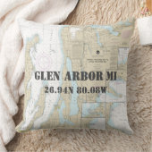 Authentic 航海の Chart Traverse City Michigan クッション (ブランケット)