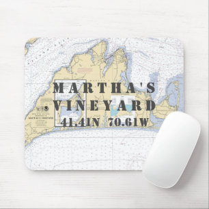 Authentic 航海の Martha's Vineyardヴィンテージマップ マウスパッド