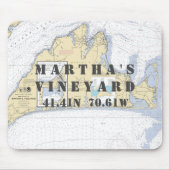 Authentic 航海の Martha's Vineyardヴィンテージマップ マウスパッド (正面)