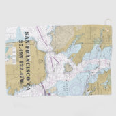 Authentic 航海の San Francisco CAヴィンテージマップ ゴルフタオル (横)