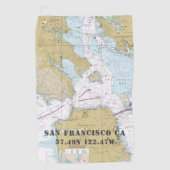 Authentic 航海の San Francisco CAヴィンテージマップ ゴルフタオル (正面)