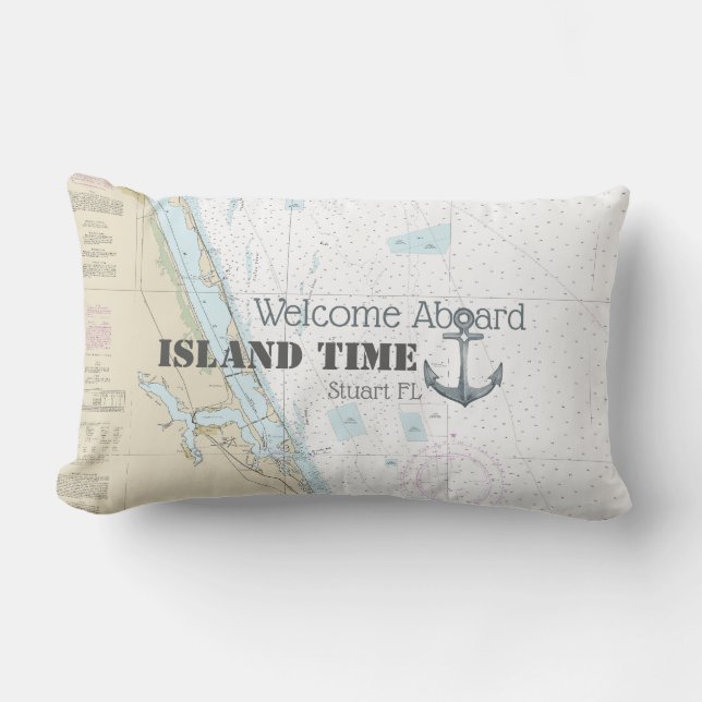 Authentic 航海の Welcome Aboard +ボート名 アウトドアクッション (正面)