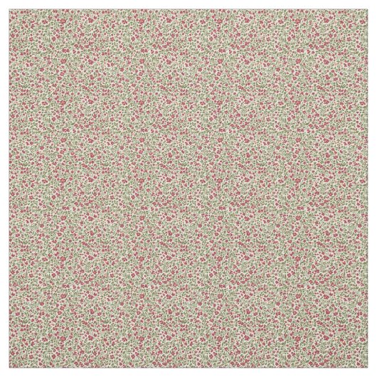 Authentic 1940s Utility Khaki & Burgundy Floral  ファブリック (見本)