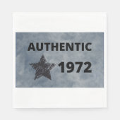 Authentic 1972ヴィンテージスターレトロ誕生日デザイン スタンダードランチョンナプキン (正面)