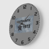 Authentic 1972ヴィンテージスターレトロ誕生日デザイン ラージ壁時計 (傾斜)