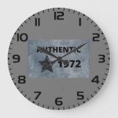 Authentic 1972ヴィンテージスターレトロ誕生日デザイン ラージ壁時計 (正面)