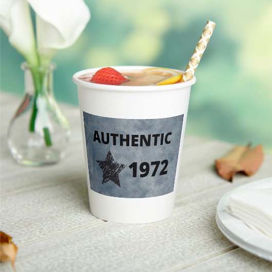 Authentic 1972ヴィンテージスターレトロ誕生日デザイン 紙コップ