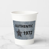 Authentic 1972ヴィンテージスターレトロ誕生日デザイン 紙コップ (正面)