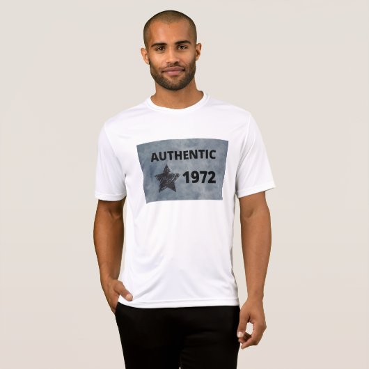 Authentic 1972ヴィンテージスターレトロ誕生日デザイン tシャツ (正面フル)