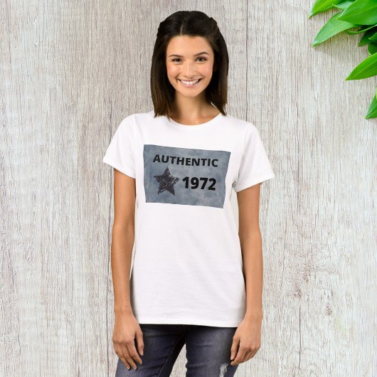 Authentic 1972ヴィンテージスターレトロ誕生日デザイン tシャツ
