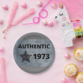 Authentic 1973ヴィンテージ誕生日グランジと星 ペーパープレート (パーティー)