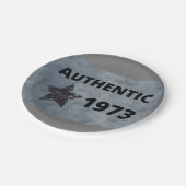 Authentic 1973ヴィンテージ誕生日グランジと星 ペーパープレート (アングル)