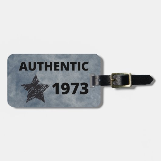 Authentic 1973ヴィンテージ誕生日グランジと星 ラゲッジタグ (正面横)