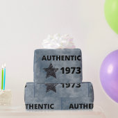 Authentic 1973ヴィンテージ誕生日グランジと星 ラッピングペーパー