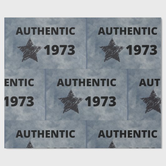 Authentic 1973ヴィンテージ誕生日グランジと星 ラッピングペーパー (フラット)