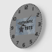 Authentic 1973ヴィンテージ誕生日グランジと星 ラージ壁時計 (傾斜)