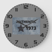 Authentic 1973ヴィンテージ誕生日グランジと星 ラージ壁時計 (正面)