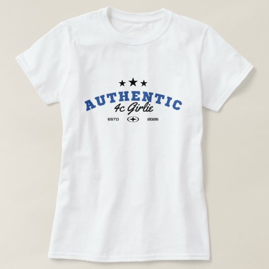 "Authentic 4c Girlie" 4cヘア愛Tシャツ Tシャツ (デザイン正面)