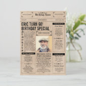Authentic 60誕生日新聞表紙の写真 招待状 (スタンド正面)