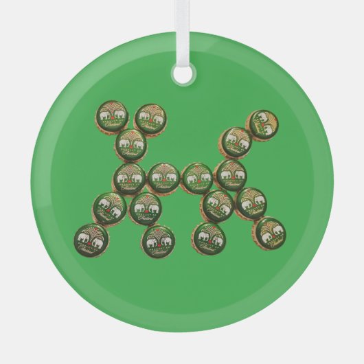 ​🐶 Authentic Chang Beer Cap Dog ガラスオーナメント (正面)