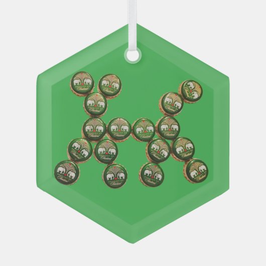 ​🐶 Authentic Chang Beer Cap Dog ガラスオーナメント (正面)