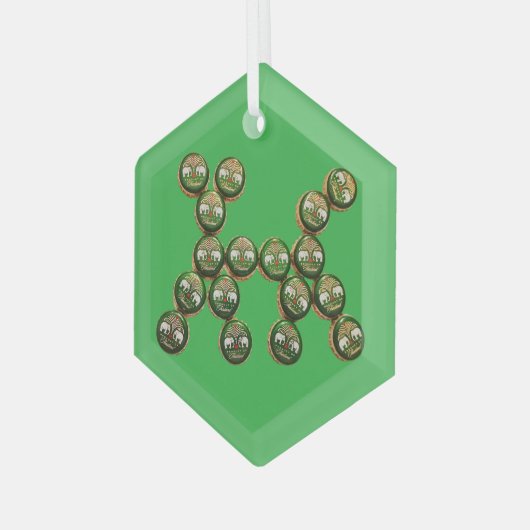 🐶 Authentic Chang Beer Cap Dog ガラスオーナメント (正面左)