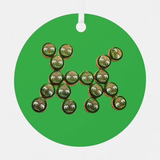 ​🐶 Authentic Chang Beer Cap Dog メタルオーナメント (正面)