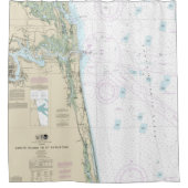 Authentic Chart 航海の JacksonvilleビーチFL シャワーカーテン (正面)