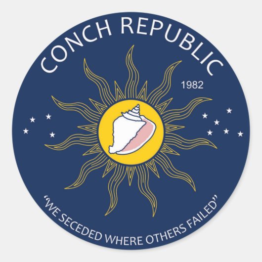 Authentic Conch Republic AVOID FAKES ラウンドシール (正面)