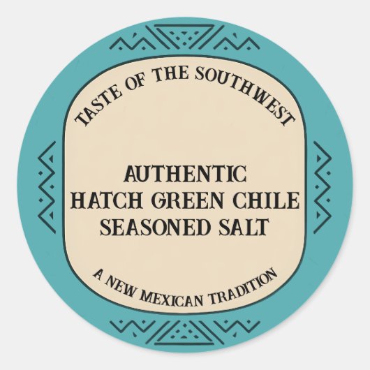 Authentic Hatch Green Chile Spice Custom ラウンドシール (正面)