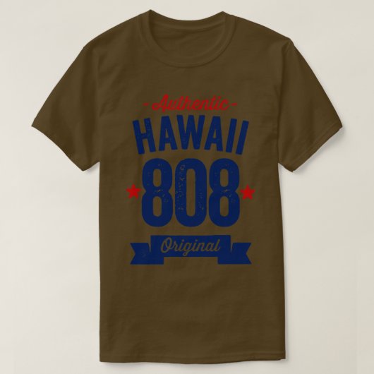 Authentic Hawaii 808エリアコード Tシャツ (デザイン正面)