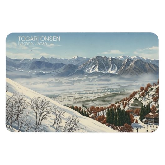 Authentic Japan Snow Culture – Togari Onsen マグネット (横)