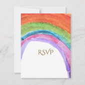 Authentic Kid's Rainbow Watercolor Birthday  出欠カード (正面)